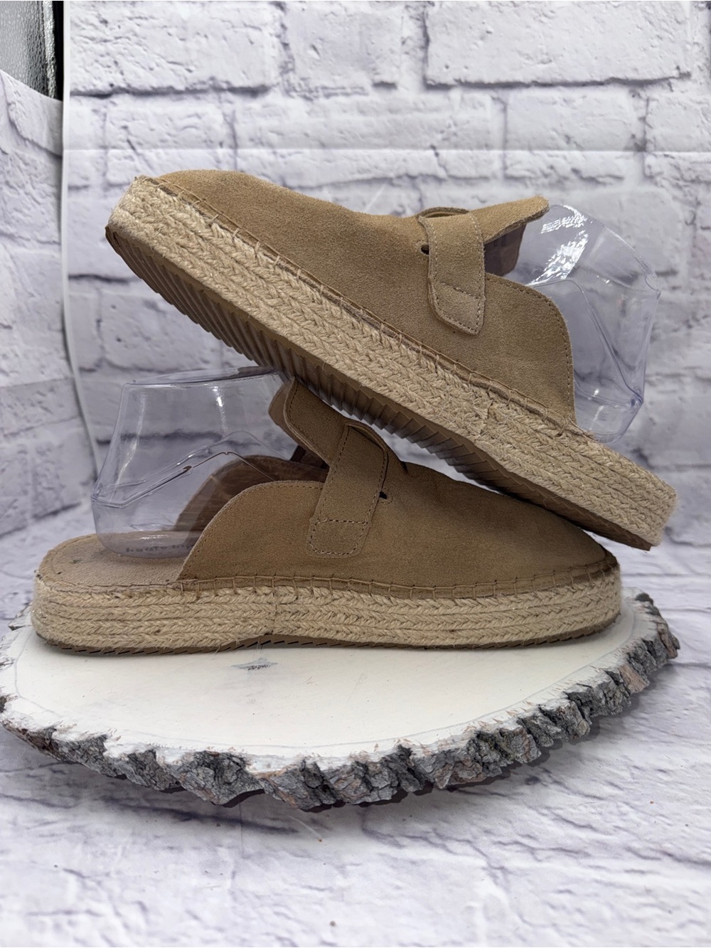 New Haute Hippie Aria 100% Suede Buckle Espadrille Mule Clogs Women's Size 9.5 - Picture 5 of 8